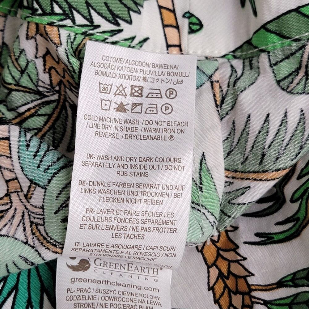 Boden Dress Women's 8 Smocked Waist Green White Pockets Tropical Preppy Summer - Picture 8 of 9